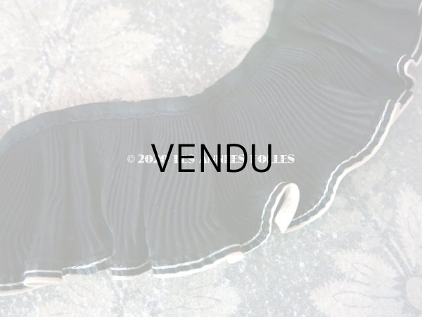 画像9: アンティーク シルク製 プリーツ リボン 4.8cm幅 黒 31cm (9)