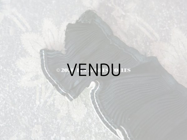 画像4: アンティーク シルク製 プリーツ リボン 4.8cm幅 黒 31cm (4)