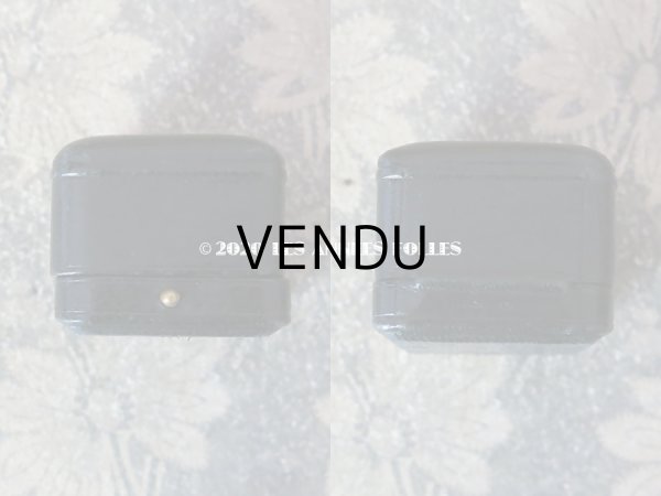 画像7: アンティーク 本革製 ジュエリーボックス  リングボックス 黒 (7)