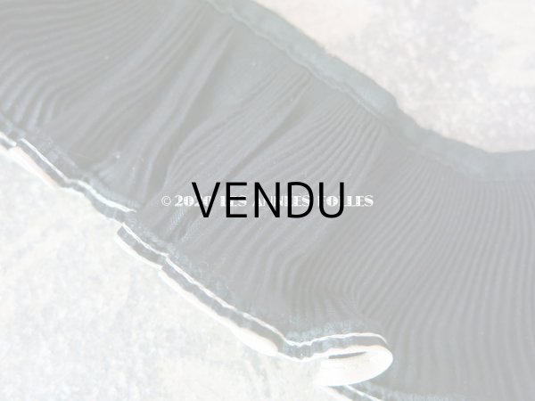 画像5: アンティーク シルク製 プリーツ リボン 4.8cm幅 黒 31cm (5)