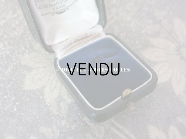 画像5: アンティーク 本革製 ジュエリーボックス  リングボックス 黒 (5)