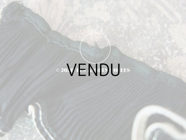 画像8: アンティーク シルク製 プリーツ リボン 4.8cm幅 黒 31cm (8)