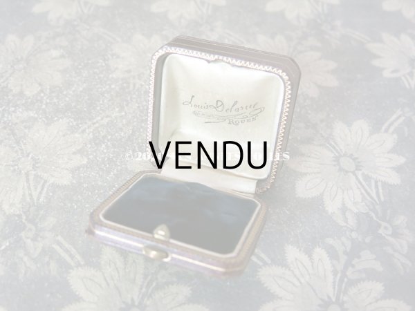 画像6: アンティーク ボタン用 ジュエリーボックス 金彩入り ボルドー・ブラウン (6)