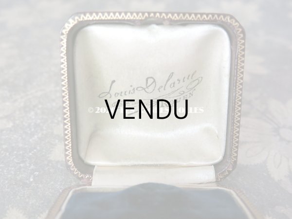 画像8: アンティーク ボタン用 ジュエリーボックス 金彩入り ボルドー・ブラウン (8)