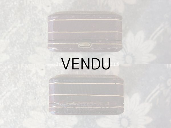 画像4: アンティーク ボタン用 ジュエリーボックス 金彩入り ボルドー・ブラウン (4)