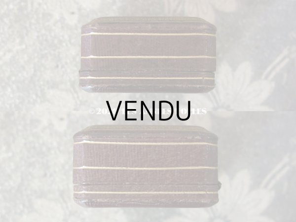 画像5: アンティーク ボタン用 ジュエリーボックス 金彩入り ボルドー・ブラウン (5)