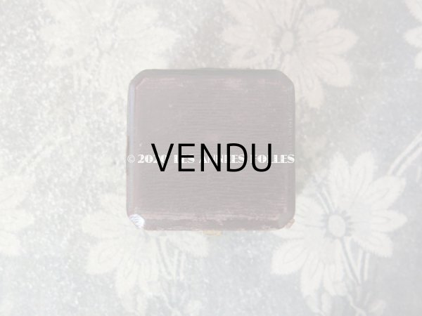 画像3: アンティーク ボタン用 ジュエリーボックス 金彩入り ボルドー・ブラウン (3)