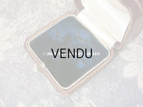 画像7: アンティーク ボタン用 ジュエリーボックス 金彩入り ボルドー・ブラウン (7)