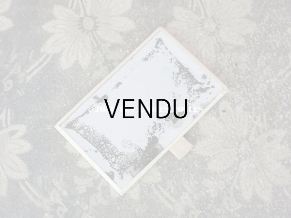 画像14: 1910年代 アンティーク 森の中の小さな兎 オモニエール ニードルポイント ミラー付き (14)