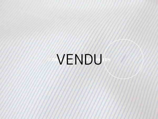 画像7: 未使用 1920年代 アンティーク  シルク製 ファブリック ピンストライプ　 ブルー＆オフホワイト (7)