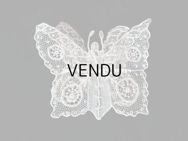 画像7: 未使用 19世紀末 アンティーク ニードルレース ポワンドガーズ 蝶々のモチーフ 『ポワン・ド・ガーズ』 (7)