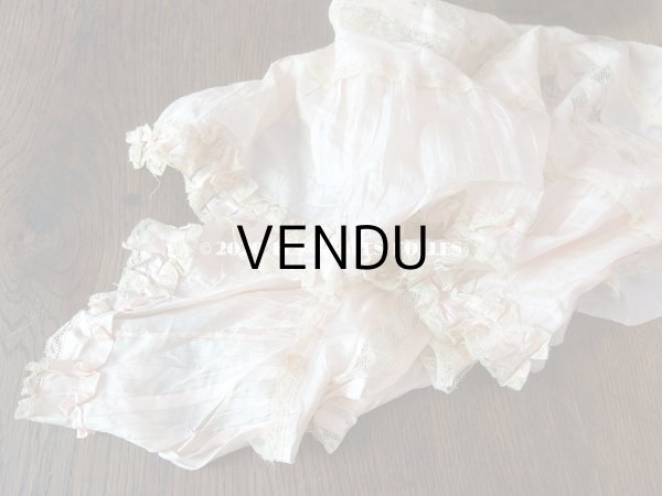 画像6: 1900年代 アンティーク  ドレスの裾 パウダーピンクのシルクサテン＆レース  1.3m  (6)