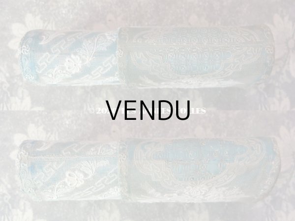 画像4: 19世紀初頭 アンティーク モノグラム入り ホワイトワークのボックス 筒型 (4)