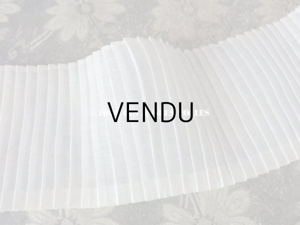 画像3: アンティーク 幅広 プリーツリボン オフホワイト 1.1m 9.5cm幅 (3)