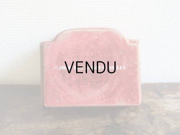 画像4: アンティーク ベルベットの台座 赤　 (4)