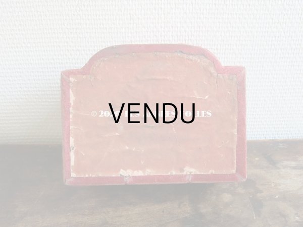 画像5: アンティーク ベルベットの台座 赤　 (5)