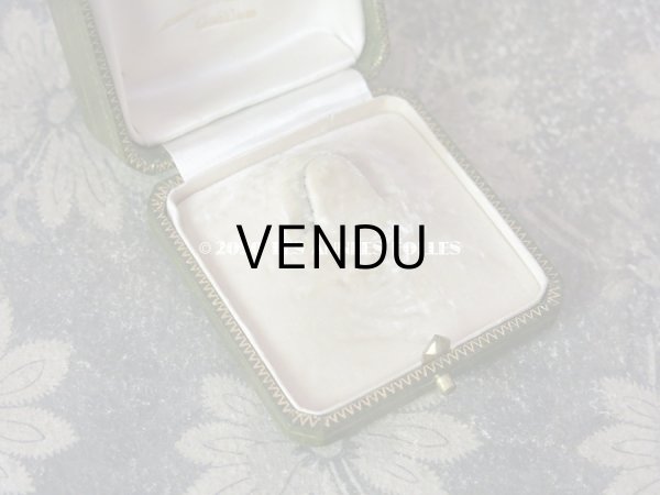 画像7: アンティーク　ブローチ用 ジュエリーボックス 金彩入り グリーン (7)