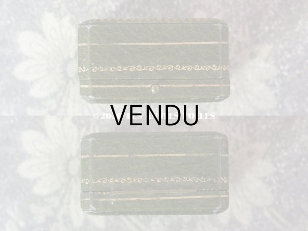 画像4: アンティーク　ブローチ用 ジュエリーボックス 金彩入り グリーン (4)