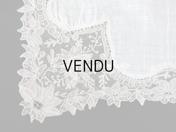 画像11: アンティーク ポワンドローズ  結婚式のハンカチ モノグラム刺繍入り 【ポワン・ド・ローズ】　【ポワン・ド・ガーズ】  (11)