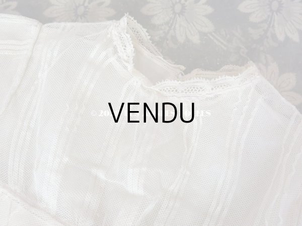 画像12: 1900年代 アンティーク ベビードレス 淡いピンクのリボン＆シルクの裏地付き 洗礼式のドレス (12)