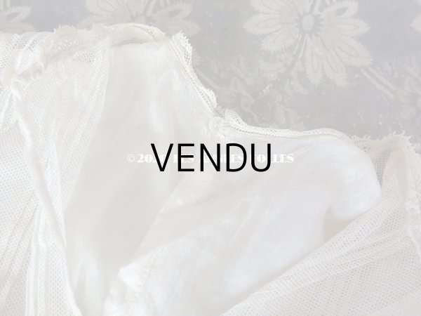 画像16: 1900年代 アンティーク ベビードレス 淡いピンクのリボン＆シルクの裏地付き 洗礼式のドレス (16)