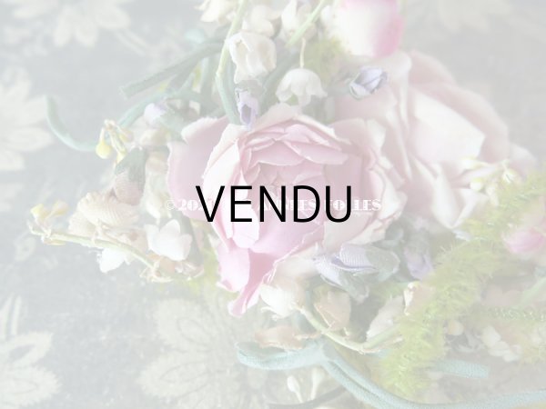 画像4: アンティーク  薔薇&鈴蘭&菫&勿忘草の布花 コサージュ (4)