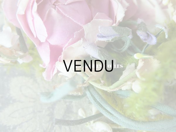 画像6: アンティーク  薔薇&鈴蘭&菫&勿忘草の布花 コサージュ (6)