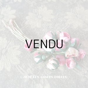 画像: アンティーク  ベルベット製 ピンクの薔薇の布花 コサージュ
