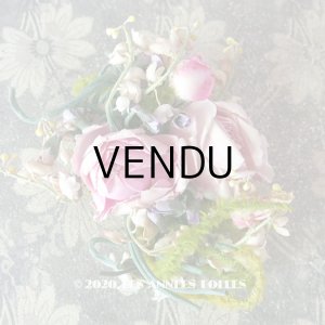 画像: アンティーク  薔薇&鈴蘭&菫&勿忘草の布花 コサージュ