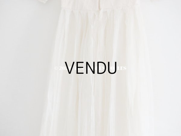 画像10: 1900年代 アンティーク ベビードレス 淡いピンクのリボン＆シルクの裏地付き 洗礼式のドレス (10)