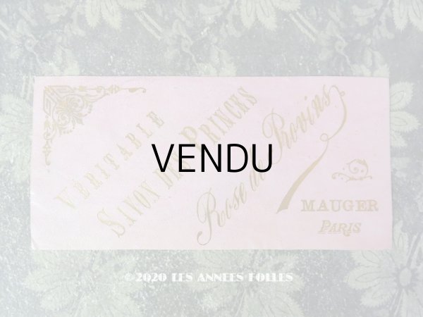 画像1: アンティーク 薔薇のソープラベル VERITABLE SAVONS DE PRINCES ROSE DE PROVINS - MAUGER  PARIS - (1)