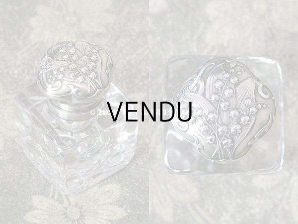 画像3: アンティーク 鈴蘭のインク入れ シルバー & クリスタル製   CHARLES MURAT (3)