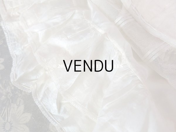 画像18: 1900年代 アンティーク ベビードレス 淡いピンクのリボン＆シルクの裏地付き 洗礼式のドレス (18)