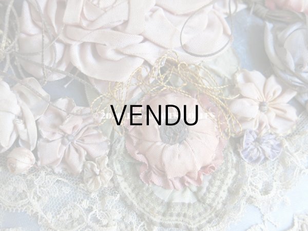 画像5: 1900年代 アンティーク 大きなカルトナージュボックス ロココトリム＆レースの装飾  (5)