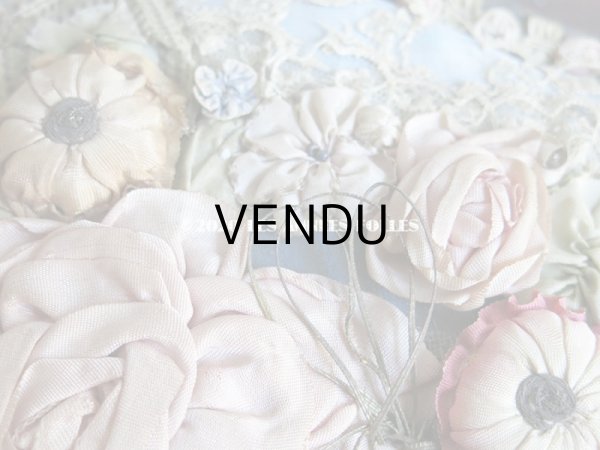 画像8: 1900年代 アンティーク 大きなカルトナージュボックス ロココトリム＆レースの装飾  (8)