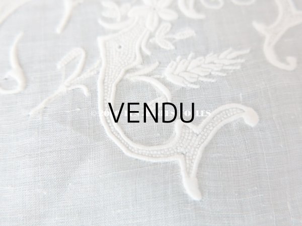 画像5: 19世紀 アンティーク  結婚式のハンカチ 【JC】 ホワイトワーク & 手編みのヴァランシエンヌレース  (5)