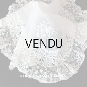画像: 19世紀 アンティーク  結婚式のハンカチ 【MP】 ホワイトワーク & 手編みのヴァランシエンヌレース 