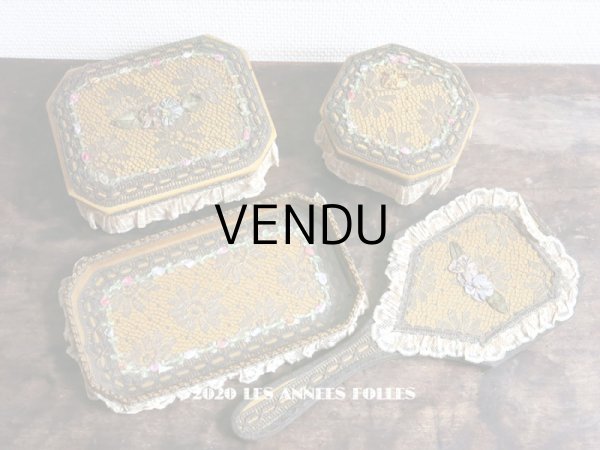 画像7: 未使用 1920年代 アンティーク ロココトリム＆レース付き トレイ (7)