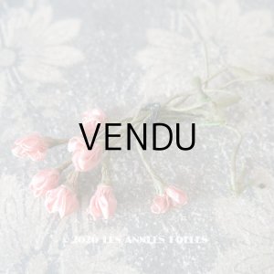 画像: 1920年代 アンティーク シルク製 ロココモチーフ ピンクの薔薇