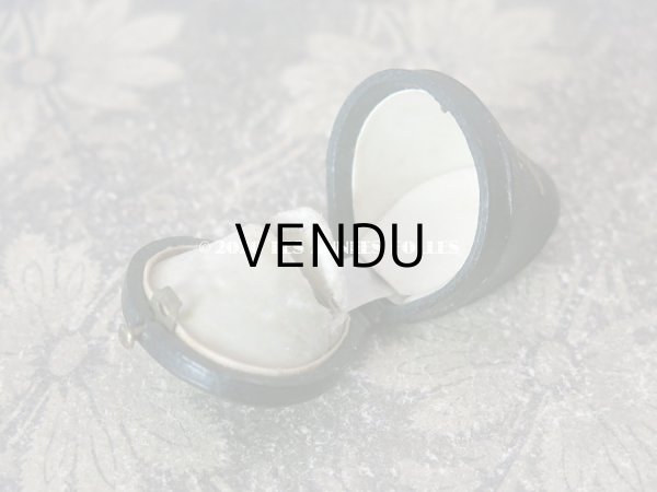 画像5: 19世紀 アンティーク 本革製 ジュエリーボックス 王冠の紋章入り リングボックス (5)