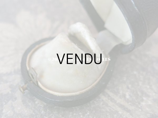 画像7: 19世紀 アンティーク 本革製 ジュエリーボックス 王冠の紋章入り リングボックス (7)