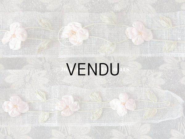 画像7: アンティーク ロココ調 シルク製 大きなモチーフ パウダーピンクの薔薇のガーランド 1.2m (7)