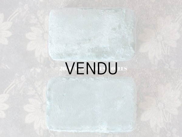 画像4: 19世紀末 アンティーク ジュエリーボックス ベルベット ＆ シルクサテン グレイッシュブルー シーリングスタンプ用 (4)