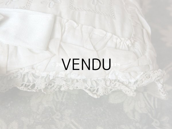 画像7: アンティーク ピンクッション パウダーブルーのシルクサテンリボン＆ カットワークレース (7)