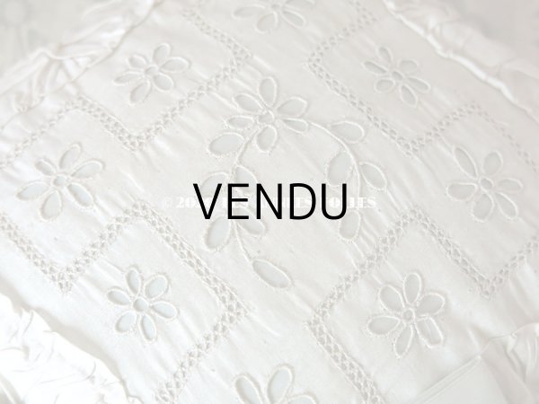 画像6: アンティーク ピンクッション パウダーブルーのシルクサテンリボン＆ カットワークレース (6)