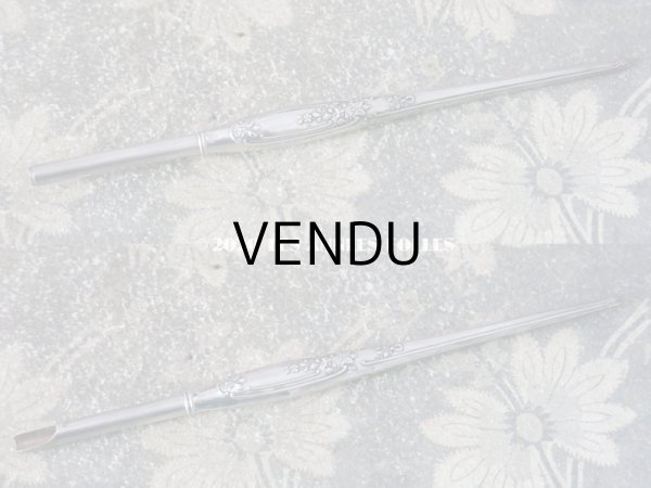 画像11: アンティーク レタリングセット シルバー製 薔薇模様 ペン軸 & シーリングスタンプ ＆ レターオープナー & ペーパーナイフ (11)