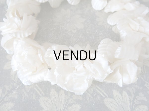 画像7: 1900年代 アンティーク シルク製 薔薇の花冠 ティアラ オフホワイト (7)