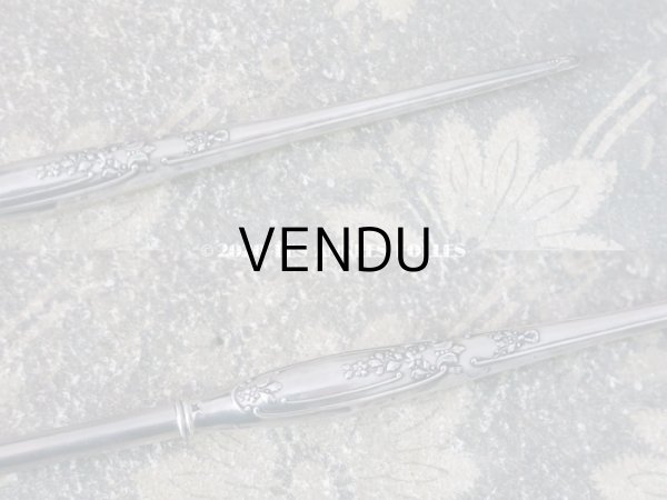 画像13: アンティーク レタリングセット シルバー製 薔薇模様 ペン軸 & シーリングスタンプ ＆ レターオープナー & ペーパーナイフ (13)