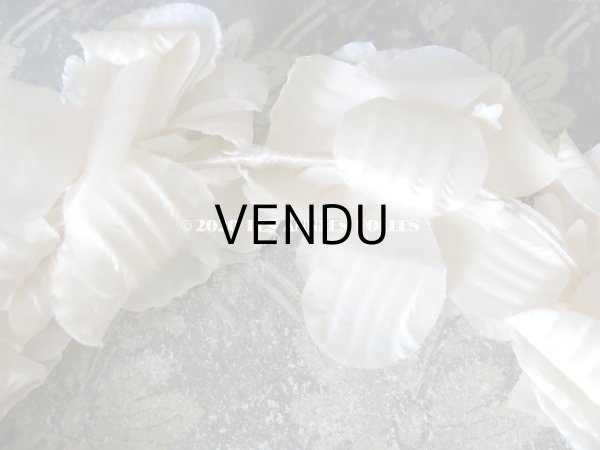 画像5: 1900年代 アンティーク シルク製 薔薇の花冠 ティアラ オフホワイト (5)