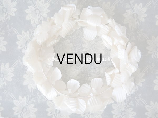 画像3: 1900年代 アンティーク シルク製 薔薇の花冠 ティアラ オフホワイト (3)